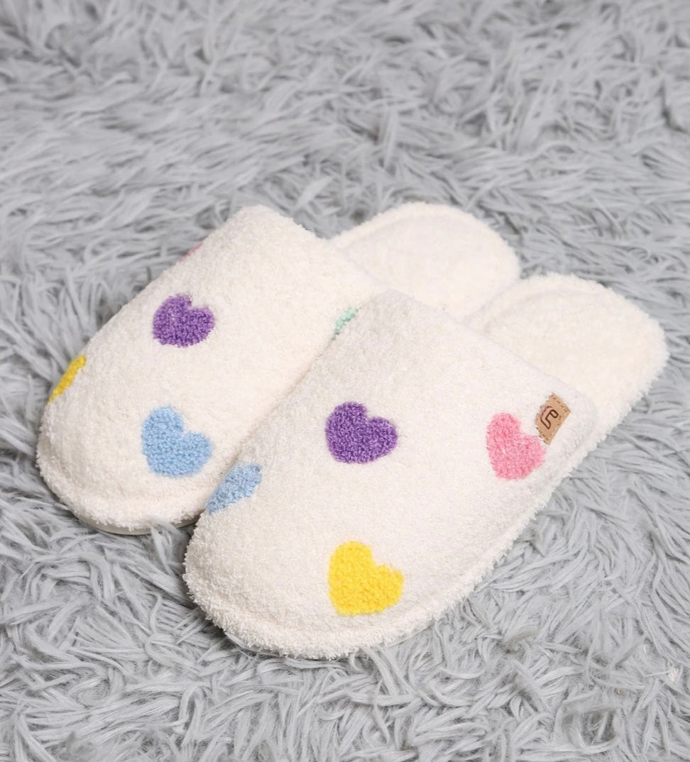 Super Lux Multi Color Heart Slippers