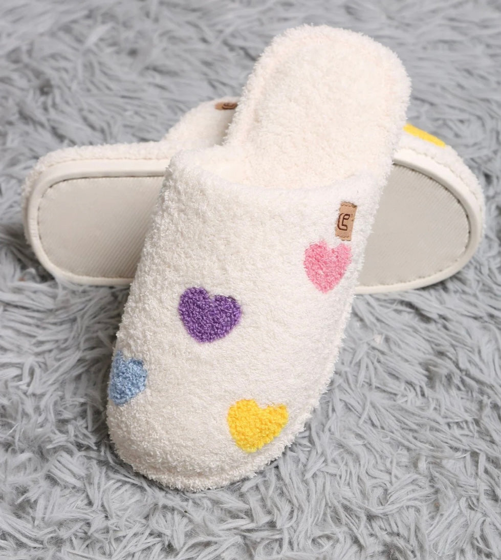 Super Lux Multi Color Heart Slippers