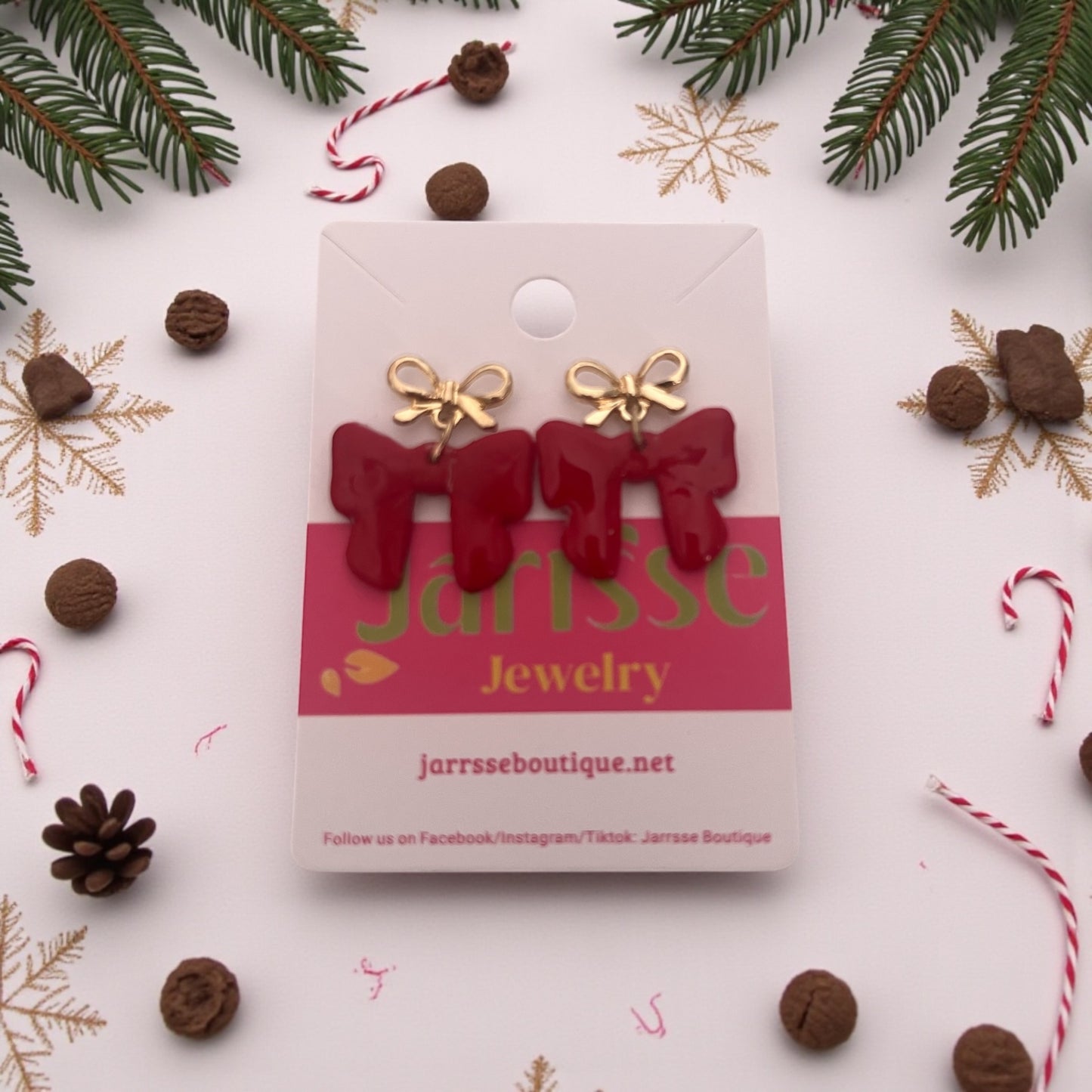 Red Ribbon Earrings