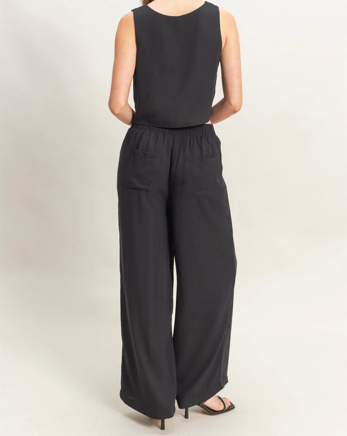 Crop Top And Wide Cut Pants Set