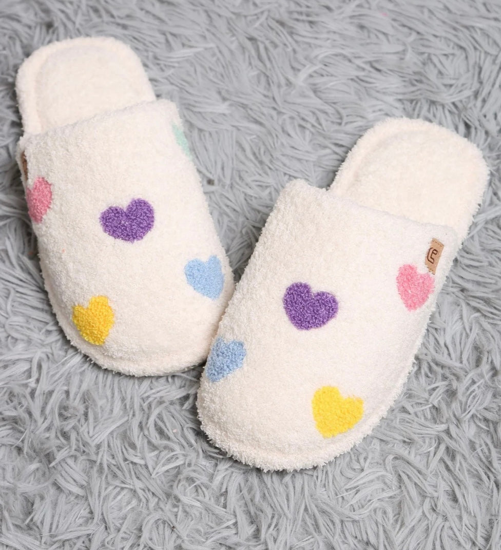 Super Lux Multi Color Heart Slippers
