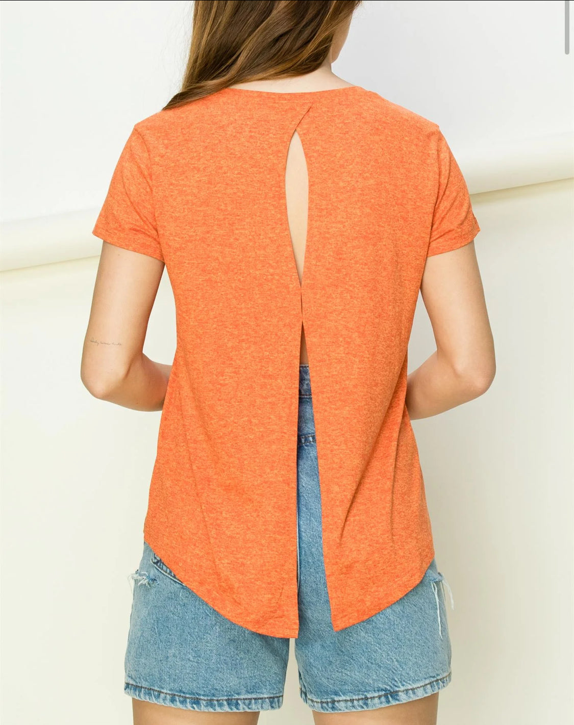 Short Sleeve Open Back Tee - Flare