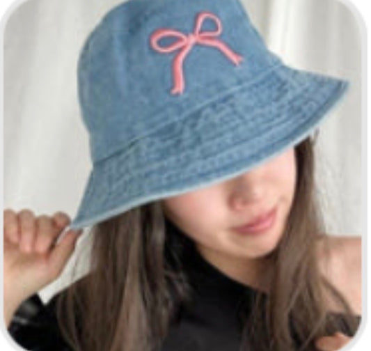 Embroidered Ribbon Design Bucket Hat