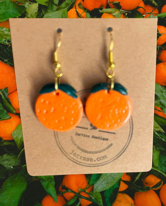 Handmade Polymer Clay Earrings: Citrus